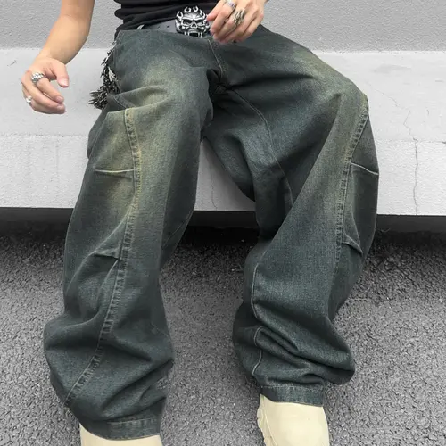 DealsForYouDays Wide Leg Jeans Spring To Summer Hip Hop Baggy Denim Pants Y2k Streetwear Jeans