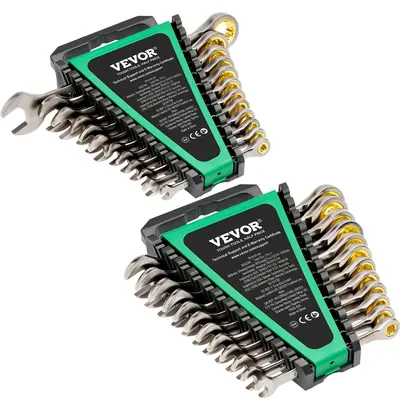 【DealsForYouDays】Combination Wrench Set 24 PCS SAE 1/4" to 7/8" Metric 8-19 mm Organizer Rack,father'sdaygifts