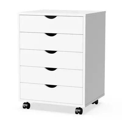 【Summer Sale】Drawer Wood File Drawers Cabinet, Rolling Home Office Furniture, Storage Organizer Dresser with Wheels for Home Office Use