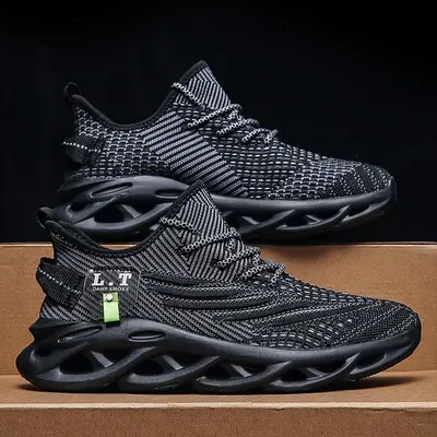 Men's Casual Knit Sneakers, Low-Top Breathable Athletic Shoes for Treadmill Wear, Lightweight and Slip-Resistant for All-Day Comfort, Breathable Knit Sneakers