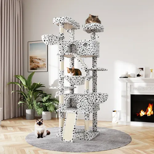 MUTICOR 82in Cat Tree Tower All-in-One Luxury Cat Tree with Scratching Posts & Boards,Hammock,Cozy Condo Room House,Toy Balls,Multifunctional Pets Furniture#TikTokShopDealsforYouDays#DealsforYouDays#Summervibes#Summergarden
