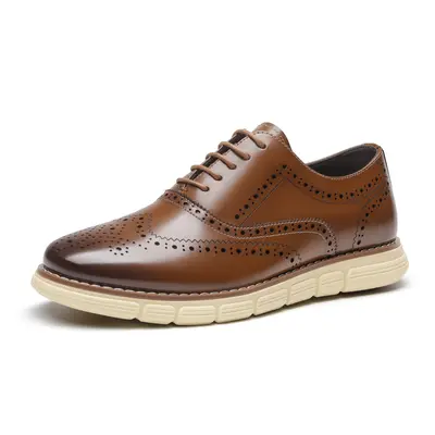 BRUNO MARC CrossFlex Neat Polish+ Men's Genuine PU Leather Dress Sneakers - Round Toe Oxfords, Dressy Casual Trainers, Arch Support, All-Season Comfort, Lightweight Footwear, Round Toe Oxford,father'sdaygifts