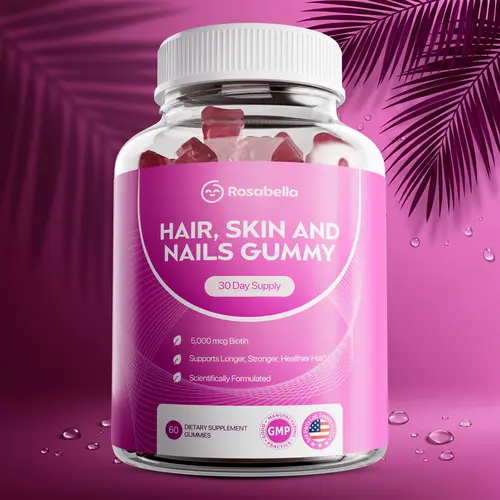 Rosabella Biotin Gummies (5000mg) for Hair, Skin & Nails Growth