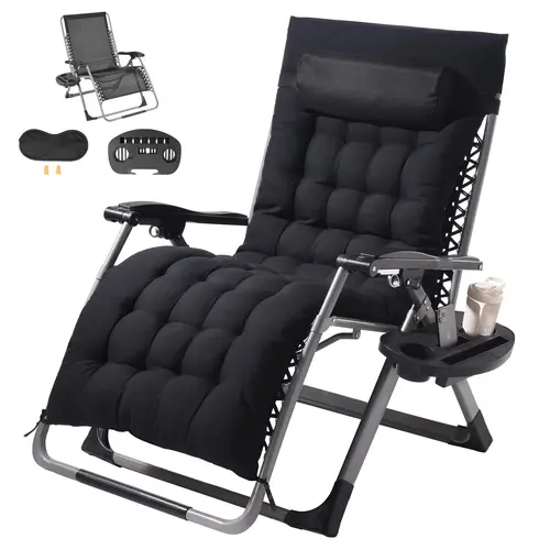 【DealsForYouDays】VEVOR Zero Gravity Chair 33 inch Zero Gravity Recliner Lounge Chair for Indoor and OutdoorAdjustable Anti Gravity Chair with CushionHeadrestFootrestand Cupholder500 lbsBlack,summerwins,outdoorfurnitureset