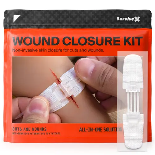 SURVIVEX Wound Closure Kit - Non-Invasive Skin Healing Solution for Cuts & Wounds - Gentle, Adjustable Tension, No Scarring, Easy Removal - All-in-One Emergency Healthcare Aid