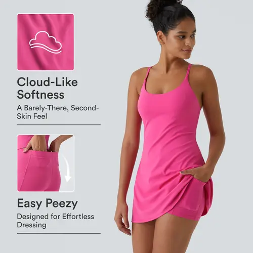 Halara SoftlyZero Plush Backless Active Dress-Easy Peezy Edition