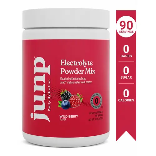 JUNP Wild Berry Electrolyte Powder Mix – Zero Sugar Hydration Drink Mix with Potassium & Magnesium | 90 Servings