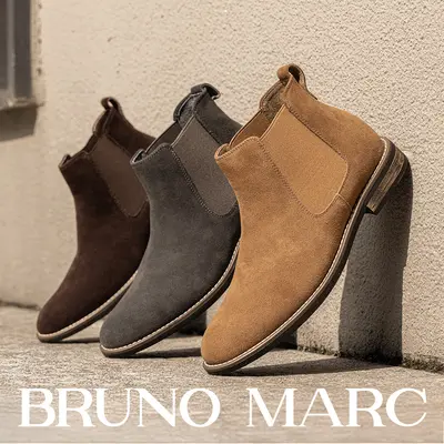 BRUNO MARC Men's Timeless Suede Chelsea Boots, Comfortable Classic Ankle Walking Footwear, Stylish Casual Dress Shoes for Fall-Winter, Black,father'sdaygifts