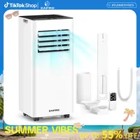 ZAFRO【SummerFinds】 8K/10K Portable Air Conditioners, 4 Modes Portable AC Unit with Fast Cooling/Energy Saving/Remote Control/24Hrs Timer for Bedroom/Dorms/Indoor Rooms, White