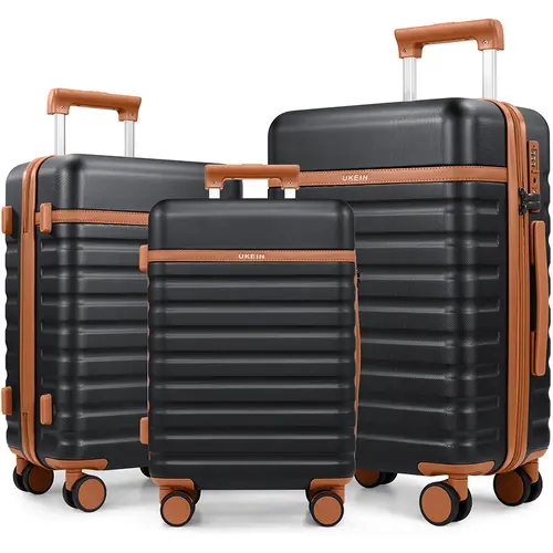 UKEIN 3-Piece Ultralight Hardshell Luggage Set - Modern, TSA-Friendly, High-Capacity, Scratchproof Travel Luggage with Spinner Wheels, TSA Lock, Durable Carry-On & Checked Suitcases for Travel, Outdoor Fun, Modern Luggage Sets, Tsa-Friendly Luggage Sets,v
