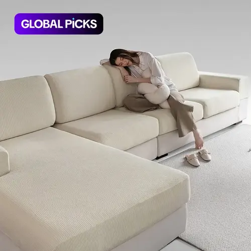 Solid Color Non-Slip Sofa Couch Slipcover, Modern Washable Sofa Slipcover, Soft Furniture Protector for Home Living Room Decor #GLOBAL PICKS