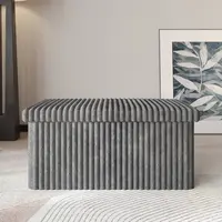 Favorer Florence 30" Tufted Upholstered Folding Storage Ottoman Bench, Furniture Footstool for Home Decor, Apartment Decor Ideas and Storage Organization