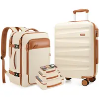 UKEIN 5-Pcs Luggage Set - 20” Carry On Suitcase with Travel Backpack, Crash-Resistant Ultralight Durable Hardshell Luggage Sets for Men and Women, Travel System, Carry-On Luggage Sets,vacationoutfits,beachoutfits summervibes☀️, Backpacks