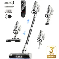 120V Smart Cordless Upright Stick Vacuum Cleaner - 600W 50KPa Powerful Suction, Portable Multi-Head Handheld Brushless, LED Touchscreen, Anti-Tangle Brush, 60 Mins Runtime, Self-Standing, 3-Year Warranty for Pet Hair, Hardwood Floors,