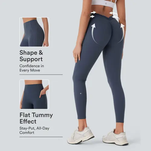 Halara UltraSculpt™ High Waisted Tummy Control Butt Lifting Ruched Pocket Shaping Yoga Leggings