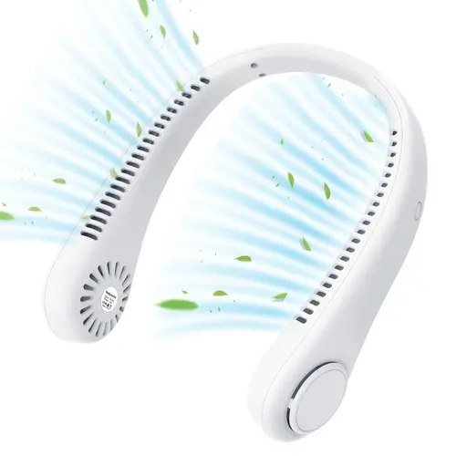 Portable Neck Fan, Hands Free Bladeless Fan, 3 Speeds, Battery Operated Wearable Cooling Personal Fan, USB Rechargeable Fan for Outdoor Indoor, Portable Cordless Fan, Birthday Gifts for Men Women Mom Dad