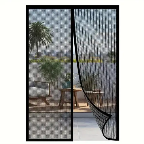 Mesh Screen Door, Self-sealing Mesh Partition, Pet and Kid Friendly Screen Door, Home Decor Supplies, Magnetic Screen Door