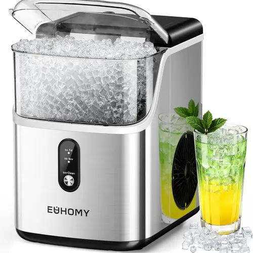 Euhomy Best-Selling  Nugget Ice Makers Countertop 35lbs/24H&33lbs/24H Pebble Ice Maker with Self-Cleaning Sonic Function, Compact Design & One-Year Warranty Service