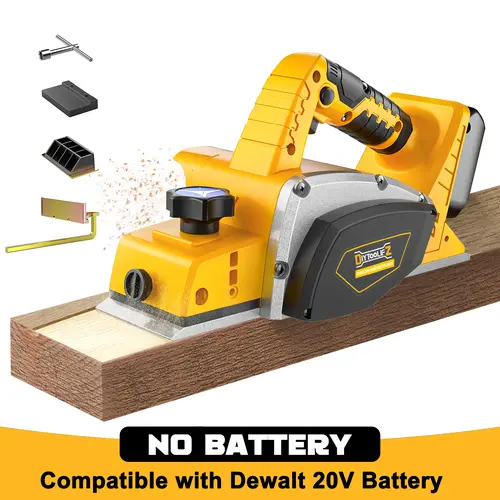Cordless 3-1/4" Electric Hand Planer Compatible with Dewalt 20V Battery (No Battery!!) 15000RPM Power Wood Planer for Woodworking Carpentry and Home DIY Edge summervibes