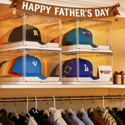 【Summerwins】Vtopmart 2-4 Pack Hat Organizer for Baseball Caps,Clear Hats Holder Box with Drawer for Sports Fans, Large Cap Storage Display Case with Sliding Tray, Stackable Rack with Magnetic Door,Each Holds 12 Hats,Gift's ideas,kid's hat station