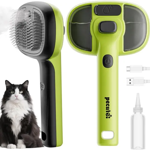 Pecute Pet Spray Hair Removal Brush for Cat/Dog – Deshedding & Grooming Tool, one button hair removal comb,deshedding vacuum brush, fur removal tool, grooming trimming tool,Summervibes,petlovers