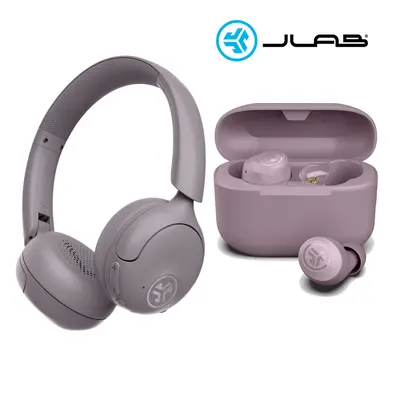 JLab Go Lux ANC Over Ear Headphones + Go POP+ True Wireless Earbuds Bundle | Noise Canceling Bluetooth 70Hr + 35Hr Playtime IPX4