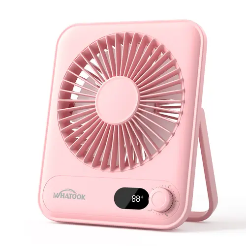 WHATOOK Handheld Fan - Small & Large Desktop Sizes, 2000mAh Rechargeable Rotating, Digital Display, USB Powered, Portable Cooling, Office Accessories for Camping,summerwins
