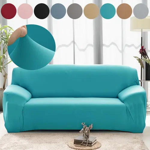 Solid Color Stretch Sofa Cover, Dustproof Elastic Sofa Slipcover, Soft and Comfortable Sofa Protector for Office, Living Room & Home Decor, Stretch Couch Cover