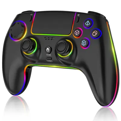 YUYIU PS-5 Wireless Controller  Romote Compatible With PS5/Slim/Pro/Windows PC,  For PS5 With 3.5mm Audio Jack, Touch Pad, Six Axis Motion Control, Charging Cable game stick Black Gaming Items  custom controller ps5 accessories Console Smartphone