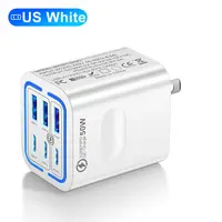 KAXOE Portable Multi Port Charging Station 50W, 6-Port USB C & USB A,Adapter Cube Plug for iPhone 16 15 14 13 Pro Max Plus, for iPad for Samsung