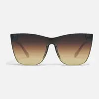 COME THRU Cat Eye Sunglasses - Flirty & Feminine Oversized Frame with One Piece Lens & Built-in Nose Pads - Flat Style