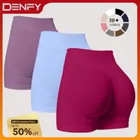 [SIZE UP 1] DENFY Impact Shorts Fitness Gymwear Hip-Lifting Seamless Yoga Shorts Compression Impact Shorts Sportswear  Hidden Scrunch Butt lifting Shorts