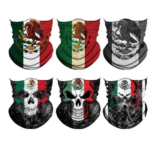 Yeomoo 6pcs UV Protection Cooling Neck Gaiter Face Mask Men Women, Seamless Bandana Rave Face Cover Scarf Mask, Balaclava, Headband, Head Wrap, Great for biking, fishing, climbing, construction work summerwins