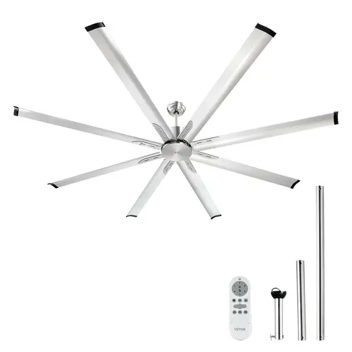 【DealsForYouDays】VEVOR 72-84 In Ceiling Fan with or without Light, 6-Speed Remote Control, Dimmable 3-Color Temperature, Reversible DC Motor, Low Profile Flush Mount Fan for Bedroom, Living Room, Indoor/Outdoor Use, Brushed Nickel