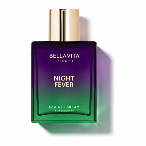 BellaVita Luxury’s Night Fever | Perfume for Men & Women | Bergamot Mandarin, Peach, Musk & Vanilla  | EDP | Premium, Fruity & Long-lasting | 3.38 Fl.oz Fragrance