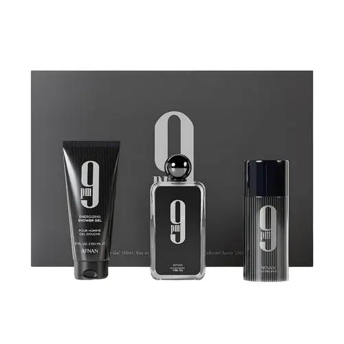 Afnan 9 Pm 3 Piece Bundle For Men ( Eau De Parfum Spray - 3.4 Ounce , Shower Gel - 5.0 Ounce & Deodorant - 5.0 Ounce )