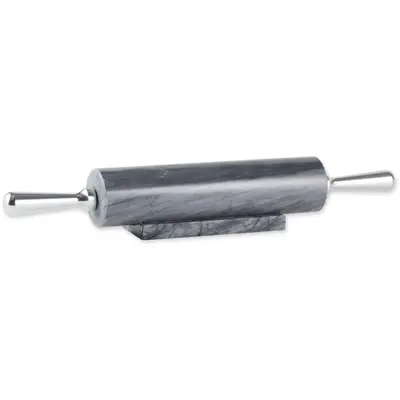 RSVP 17.5" Grey Marble Rolling Pin with Stand