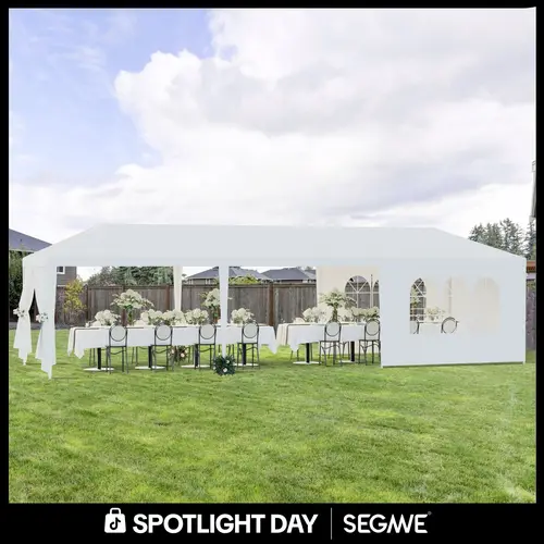 Segawe Rectangular Wedding Party Gazebo Tent with Removable Walls & Ground Stakes, Multi-Size Outdoor Shaded Canopy Shelter for White Patio Canopy Shade,summerwins,father'sdaygifts,campingessentials,campinggear