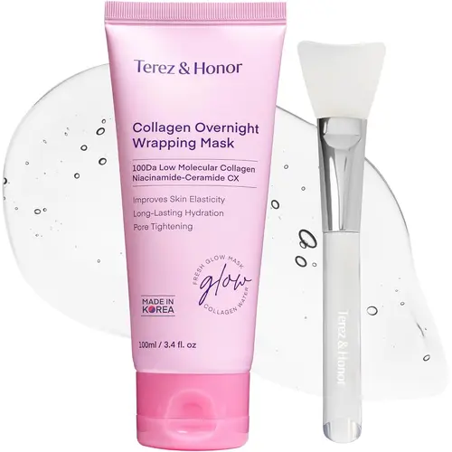 Terez & Honor Collagen Peel-Off Mask – Hydrating Korean Face Mask with 100Dalton Collagen for Firm, Glowing Skin – All Skin Types, 3.4 FL OZ