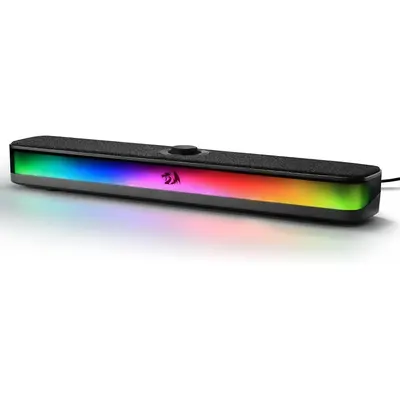Redragon GS515 RGB 2.0 Channel Stereo Audio Soundbar - Bluetooth 5.3 Gaming Accessories Speakers, USB-C/USB Powered PC Desktop Sound System, Black Tech Gadgets for Smartphone Audio,father'sdaygifts