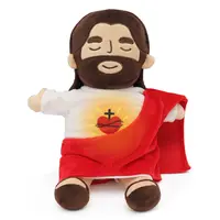 Yelakey Breathing Jesus Plush Soothing Jesus Plush Toys with Light & Sound, Jesus Stuffed Animal Breathing Plushy Doll, Christian Catholic Religious Plushie Christmas Easter Gifts for Kids Baby Adult