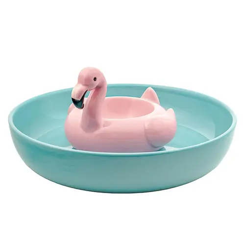 10 Strawberry Street Flamingo Pool Float Chip and Dip Platter