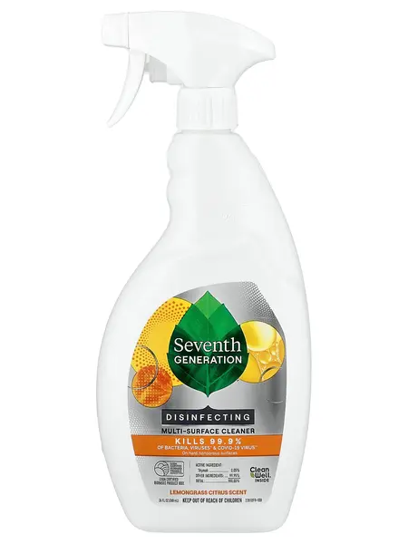 Seventh Generation Disinfecting Multi-Surface Cleaner, Lemongrass Citrus, 26 fl oz (768 ml)