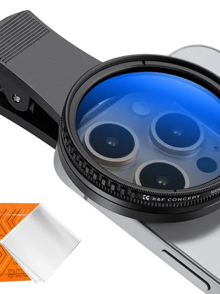 【DealsForYouDays】K&F CONCEPT 52mm Clip-on CPL Cellphone Lens Filter Kit, Circular Polarizer Photographic Kit with AGC Glass, Mobile Phone Clip-on Lens Accessory Compatible with iPhone and Smartphones