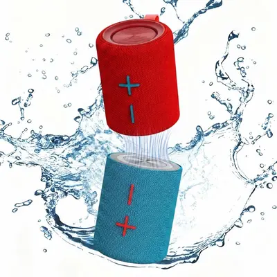[LIVE] Duo Sound System Speaker, Portable Bluetooth Speaker With Contrast Color Red And Blue Design, Twist And Split to 2 Speaker, TWS Pairing And FM Radio, Magnetic Mini Speaker Wireless Party Box Audio subwoofer Aesthetic Stereo Smartphone fathersdaygif