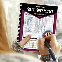 48-Month Budget Tracking Notebook Monthly Financial Organizer English Paper Material for Personal Finance Management Weekly Planner Pink Notepad Bill Payment Checklist Office Stationery Supplies