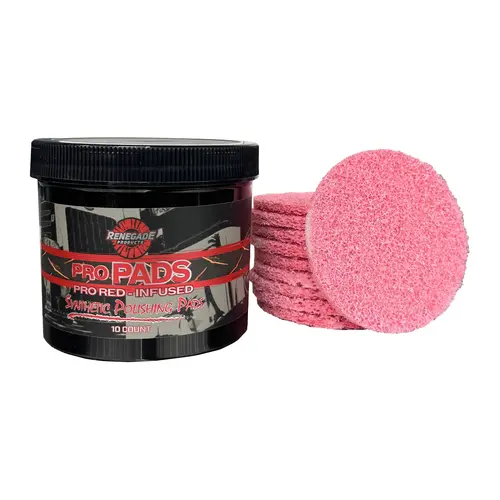 Renegade Products Pro Pads: Renegade Pro Red-Infused Polishing Pads (10 Count) - Synthetic Pads for Aggressive Cutting & Metal Polishing