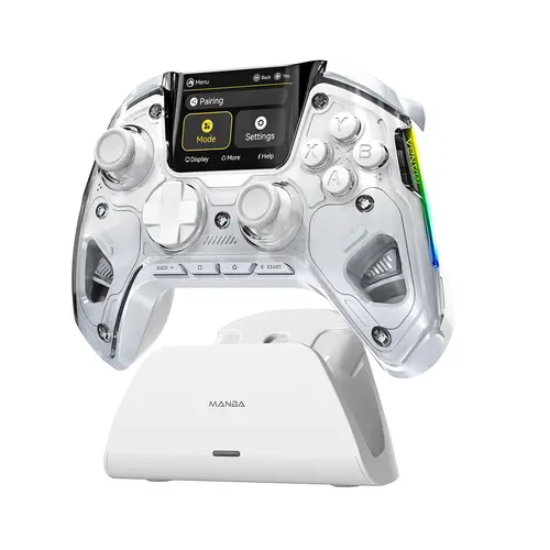 FIEHDUW NO DRIFT ManbaOne Interactive Screen Gaming Controller for Console, PC/Switch/iOS/Android/Steam Deck, Hall Effect Stick & Trigger(Not Compatible with Xbox, PS5)