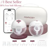Momcozy M5 Smart APP & Non-APP Version Wearable Breast Pump, Hands-Free Wireless Electric Pump, 3 Modes 9 Suction Levels, BPA-Free, Portable Lightweight, 24mm Flange