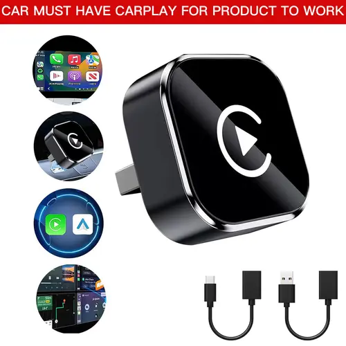【Summervibes】YURNLV 2026 New Upgraded CarPlay Wireless Adapter, for iPhone/Android, Instant Connection & Hands-Free Calling Feature